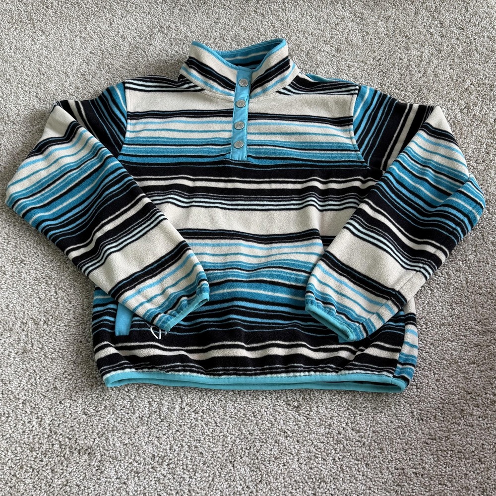 Cowgirl Hardware Sweater Womens S Multicolor Striped Fleece Mock Neck Pullover